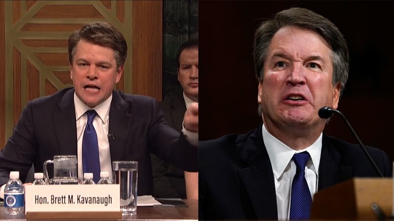 Matt Damon brings energy to Brett Kavanaugh impersonation on Saturday Night Live