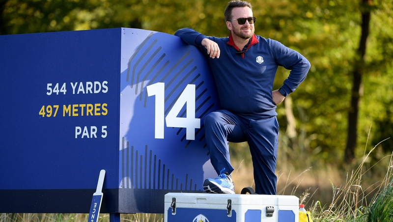 Graeme McDowell watches on at Le Golf National