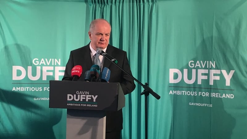 Gavin Duffy speaking at his campaign launch in Dublin
