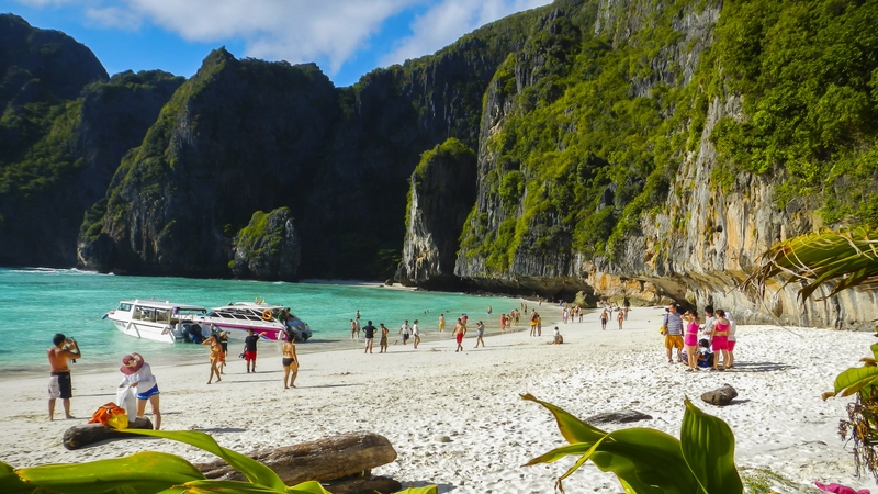 Maya Bay is on Phi Phi Leh island in the Andaman Sea