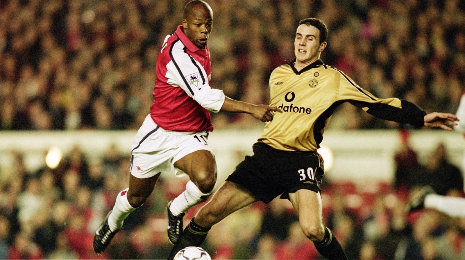 John O'Shea in action against Arsenal in 2001