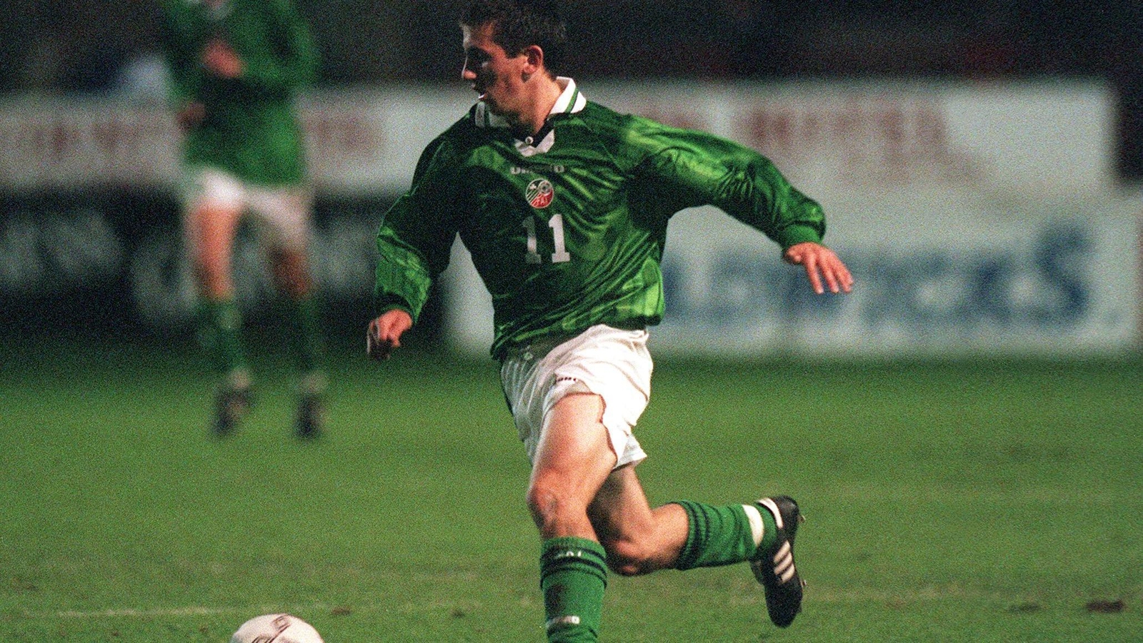 Celtic's Liam Miller was a key figure in central midfield for Ireland