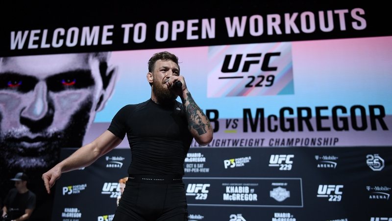 Conor McGregor addressing the public