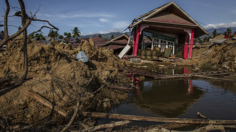A damaged house in Petobo village, Indonesia