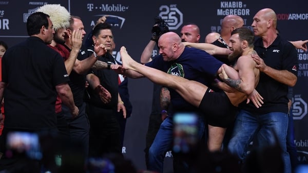 Conor McGregor, right, and Khabib Nurmagomedov
