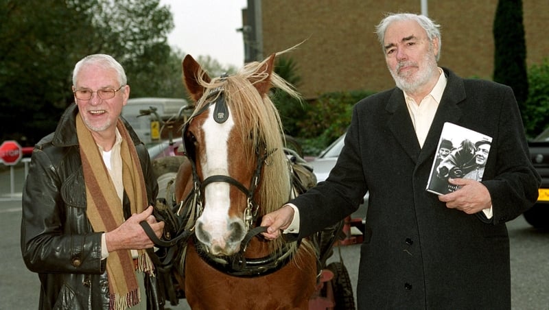 Ray Galton (right) and Alan Simpson during Steptoe and Son Celebrates its 40th Anniversary in Style at BBC Television Centre in London, Great Britain. (Photo by Ferdaus Shamim/WireImage)