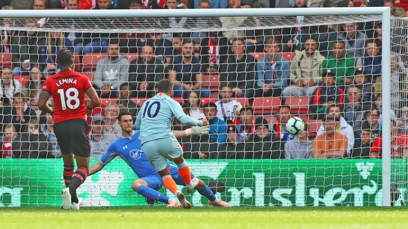Eden Hazard scores his seventh goal of the season