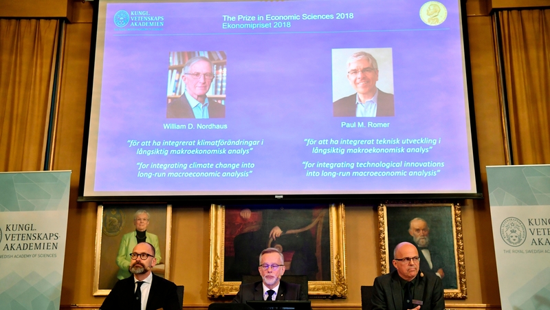 Americans William Nordhaus and Paul Romer have won the 2018 Nobel Economics Prize