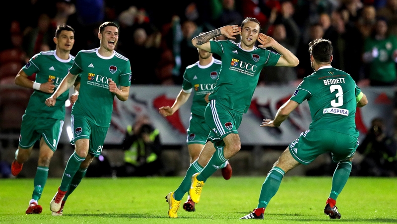 Karl Sheppard celebrates what proved to be the match-winning goal in Cork City's 2-1 defeat of Bohemians at Turner's Cross
