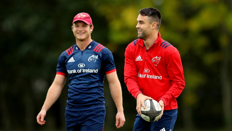 Conor Murray (R) at Munster training this week