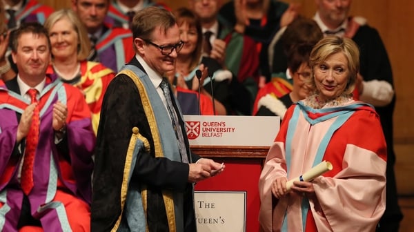 Hillary Clinton received an honorary doctorate from Queen's in October 2018