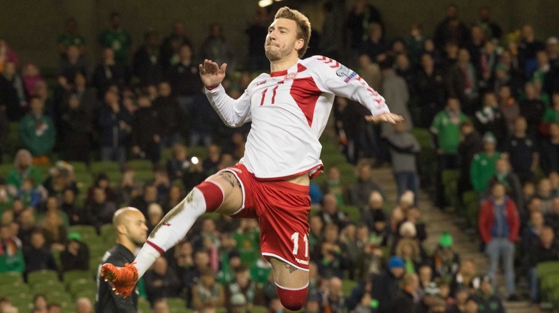 Nicklas Bendtner scored at the Aviva Stadium a year ago