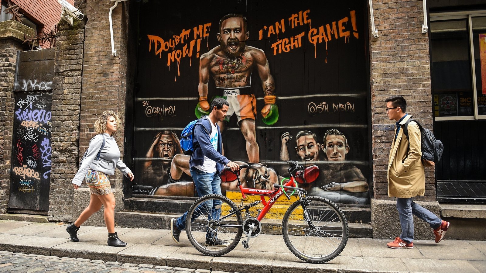 A Conor McGregor mural in Dublin city centre