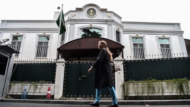 Jamal Khashoggi after entering the Saudi consulate in Istanbul