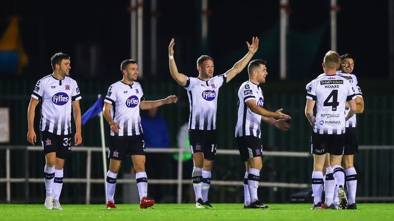 Patrick Hoban celebrates scoring with team-mates
