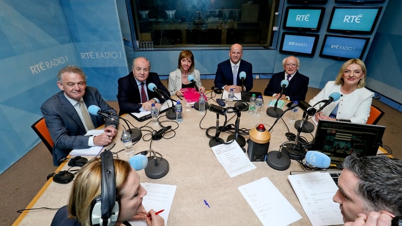 Peter Casey, Gavin Duffy, Joan Freeman, Seán Gallagher, Michael D Higgins and Liadh Ní Riada took part