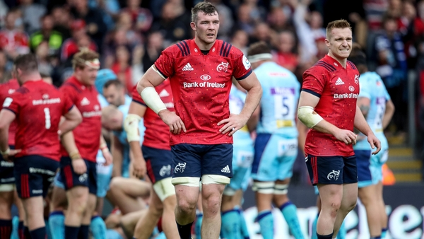 Peter O'Mahony reacts to Luke Cowan-Dickie's try
