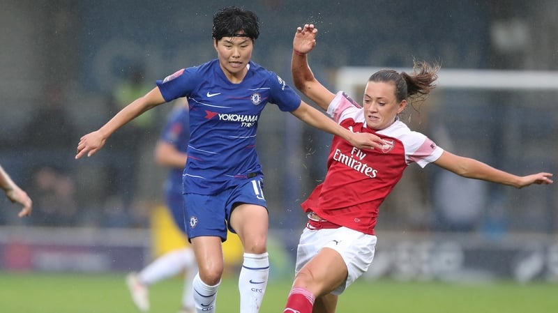 Katie McCabe came on in the second half for Arsenal.