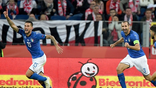 Cristiano Biraghi scoring the winner against Poland in stoppage time