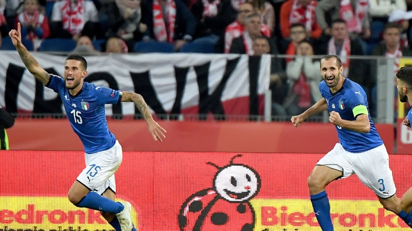 Cristiano Biraghi scoring the winner against Poland in stoppage time