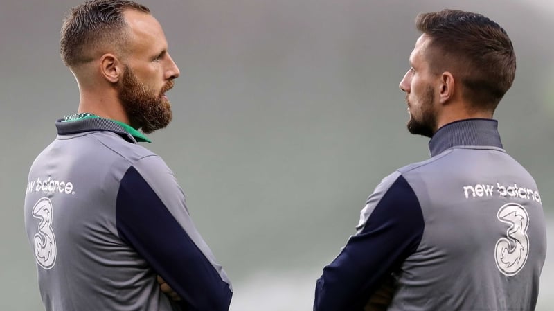 David Meyler (L) and Conor Hourihane were left on the bench against Denmark