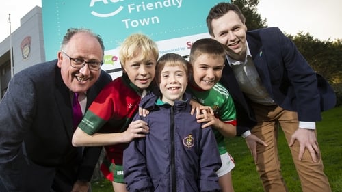 Jack Burton, Finn Mortell, and Michael Francis Collins alongside Martin Kelleher, Managing Director, SuperValu and Adam Harris, founder of AsIAm