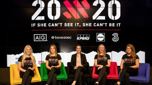 Casey Stoney at the launch of 20x20 with some of the campaign's ambassadors