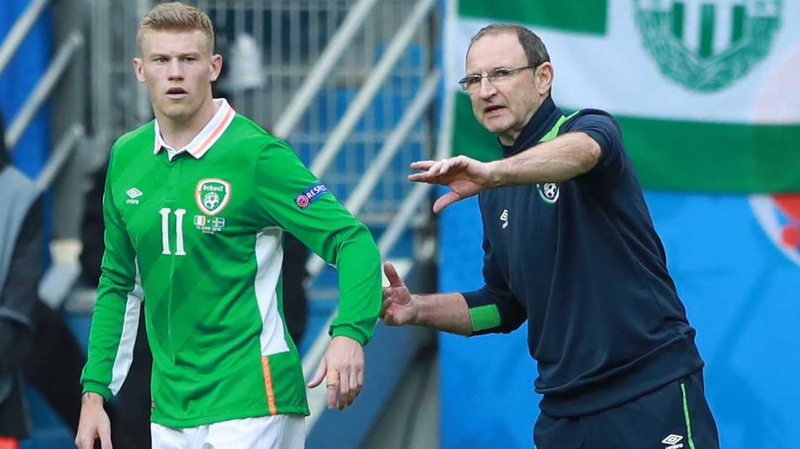 James McClean with Martin O'Neill during the Euros in 2016
