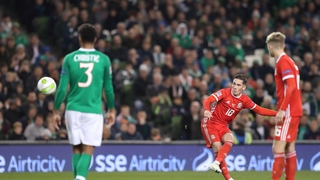 Harry Wilson drills home the free kick