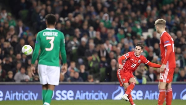 Harry Wilson drills home the free kick