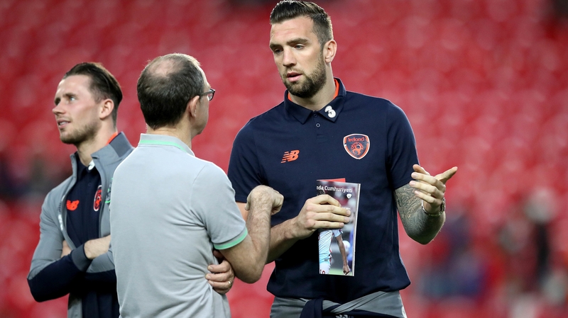 Shane Duffy (R) pictured with Martin O'Neill earlier this year