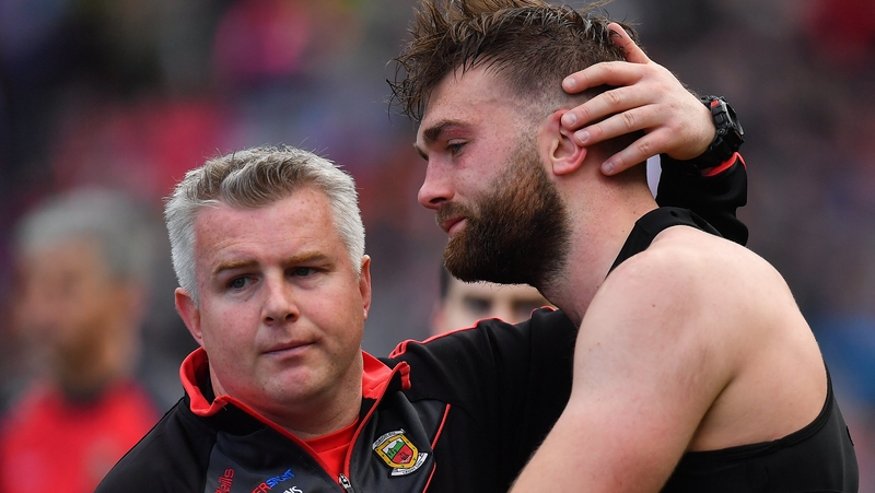 Rochford comforts Mayo's Aidan O'Shea after 2017 All-Ireland final defeat