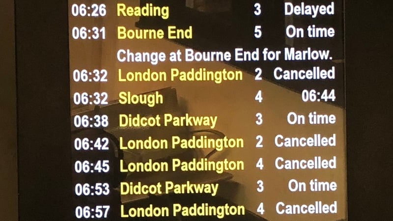 Trains into London Paddington were cancelled