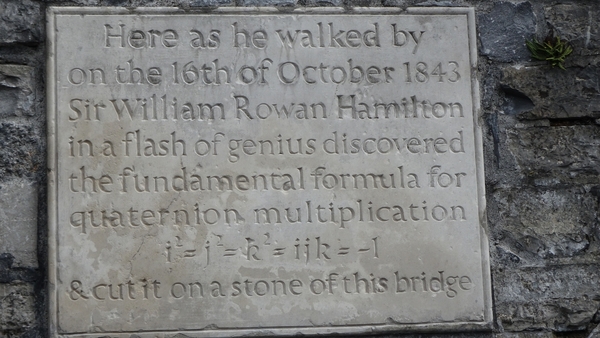 The plaque commemorating flash of inspiration at Broom Bridge in Cabra. Photo: William Murphy https://www.flickr.com/photos/infomatique/
