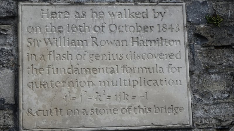 The plaque commemorating flash of inspiration at Broom Bridge in Cabra. Photo: William Murphy https://www.flickr.com/photos/infomatique/
