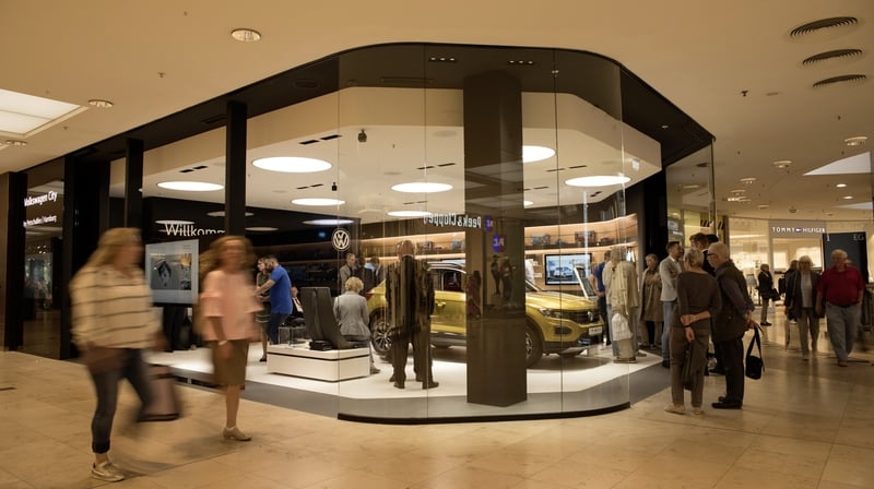 Pop up car showrooms and online sales are the way forward for Volkswagen and other car companies.