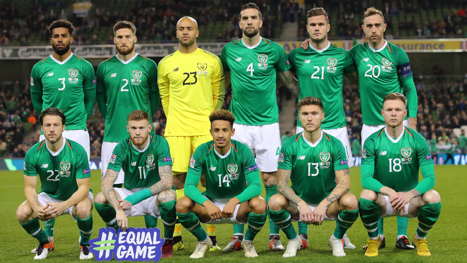 At 23, Callum Robinson (centre, front row) was youngest member of Ireland team that lost to Wales