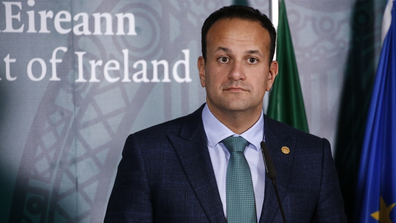 Taoiseach Leo Varadkar speaking at the EU summit in Brussels today