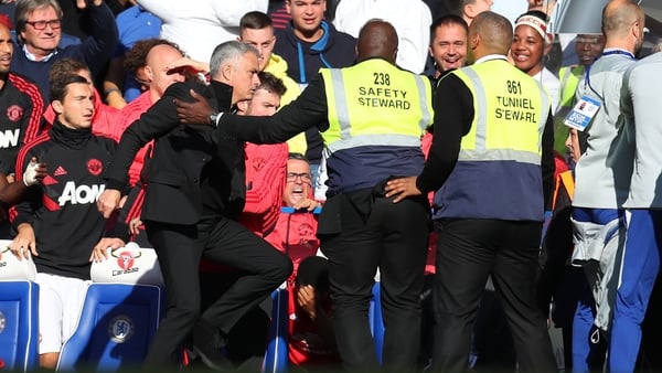Jose Mourinho had to be restrained following Marco Ianni's celebrations