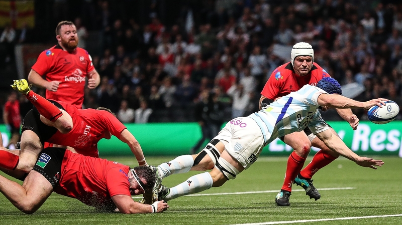 Racing 92's Wenceslas Lauret scores his side's second try