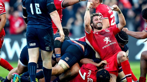 Maxime Medard celebrates winning a crucial late penalty