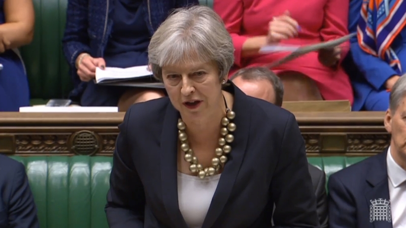 Theresa May said that a short extension of a planned transition period following Brexit might be needed