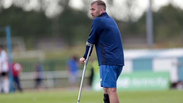 Reynolds on crutches following an attack earlier in the year