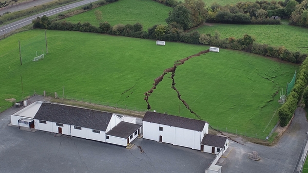 The mine collapse caused damage to this GAA pitch