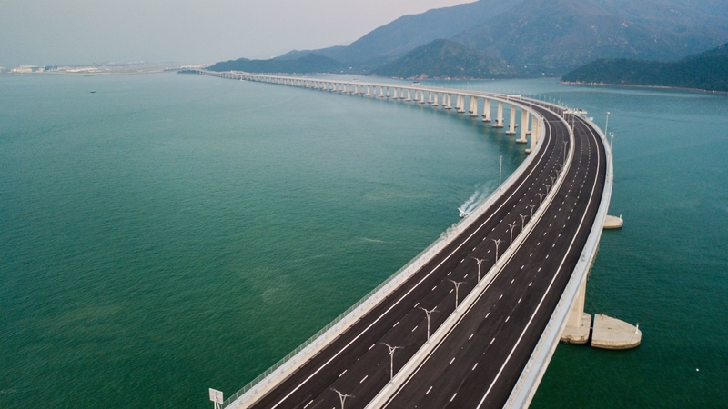 The mega bridge links Hong Kong's Lantau island to Zhuhai and the gambling enclave of Macau