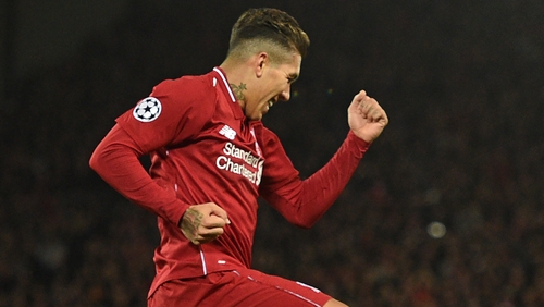 Firmino celebrates scoring Liverpool's first