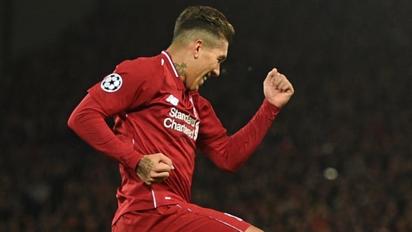 Firmino celebrates scoring Liverpool's first