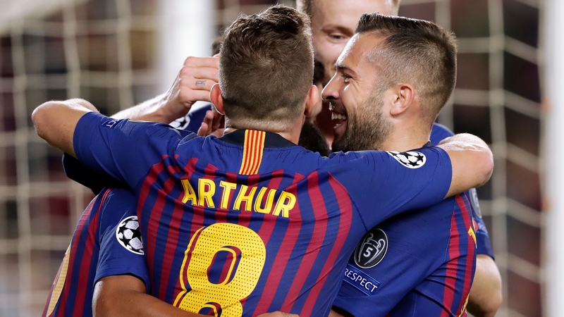 Rafinha and Jordi Alba were both on target for Barcelona.