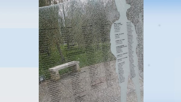 The large memorial has been shattered in the incident