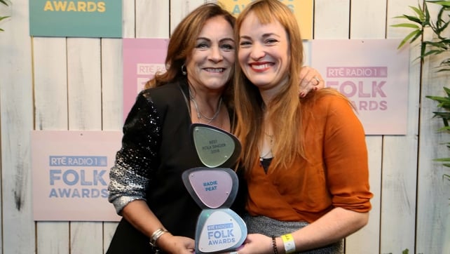 Mary Black, right, with 'Best Folk Singer' awardee Radie Peat